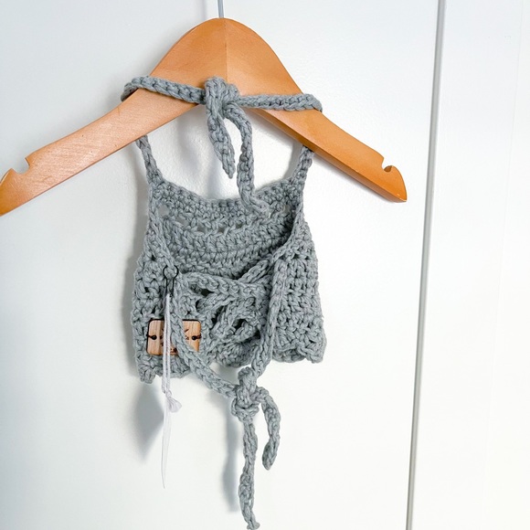 Ella Crop Top, Pima Cotton Top, Baby Crochet Crop Top, Summer Crochet Crop - Picture 3 of 9